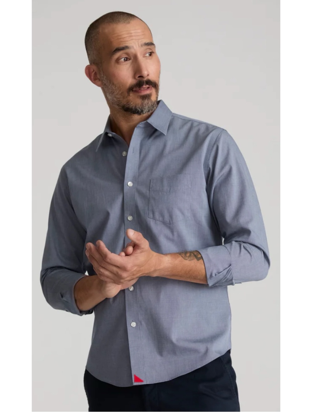 UNTUCKIT Men’s Size S Slim Fit Navy Pio Cesare Long Sleeve Button Down Shirt